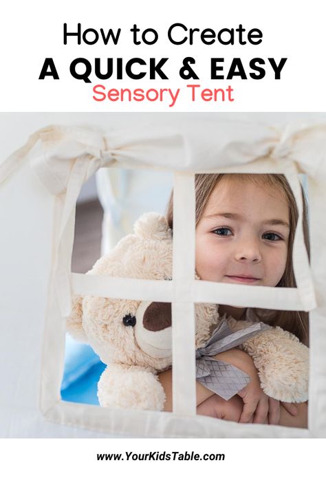 This is one of my favorite sensory tools and benefits so many kids! Lots of DIY and cheap ideas too! Free Instructions Printable Sensory Tent, Sensory Sensitivity, Sensory Toys For Toddlers, Diy Sensory Toys, Sensory Seeker, Diy Sensory, Picky Eaters Kids, Sensory Diet, Baby & Toddler Food