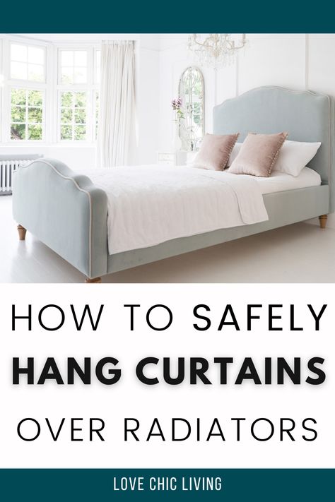 Have you just bought curtains? Use our insider tips to ensure they're installed safely. This post is filled with insider tips to help you successfully hang curtains near radiators and other heaters. It's a great way to add colour and make the most of your space. Plus, you'll know exactly how to fit a curtain pole, link it up with tiebacks and clips, and more. Read the full post HERE Hanging Curtains With Baseboard Heaters, Curtains With Radiator Under Window, Curtains Over Radiator, How To Drape Curtains, Curtain Length Guide, Ways To Hang Curtains, Hang Curtains, Contemporary Home Interior, Curtain Installation