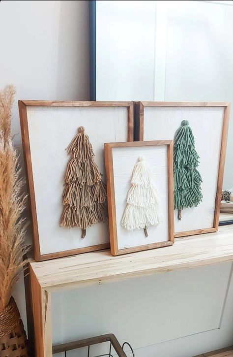 Tassel Christmas Tree, Tassel Christmas, Yarn Trees, Boho Christmas Decor, Bohemian Christmas, Marquee Letters, Christmas Tree Decor, Boho Christmas, Tree Christmas