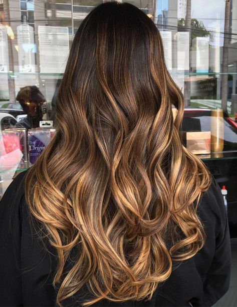 Long Caramel Brown Balayage Hair Bayalage Hair, Smart Hairstyles, Rambut Brunette, Brunette Ombre, Blond Ombre, Chocolate Brown Hair Color, Blond Balayage, Caramel Hair, Hair Ombre