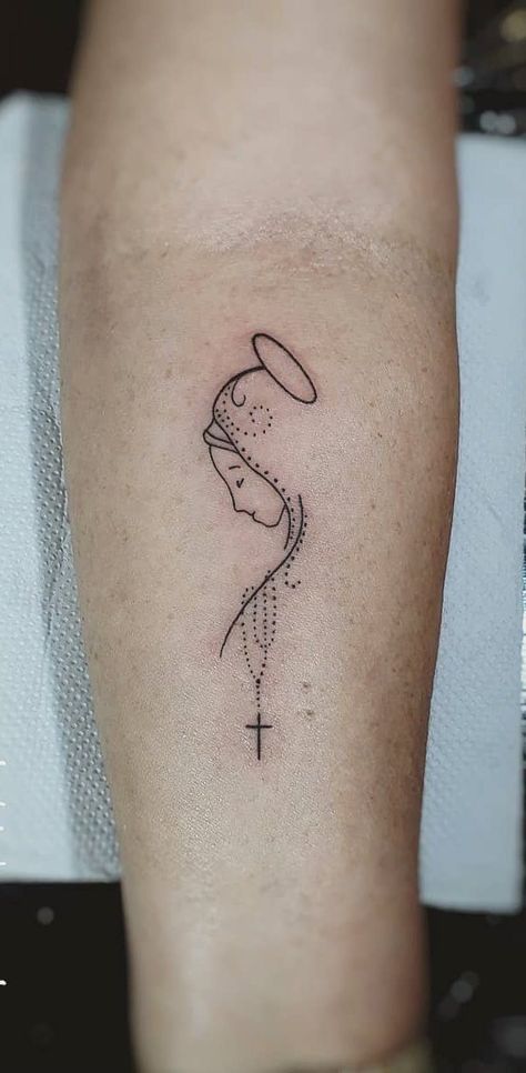 Mother Mary Tattoos, Heart Temporary Tattoos, Mary Tattoo, Lavender Tattoo, Cross Tattoos For Women, Cool Wrist Tattoos, Tattoos For Women Half Sleeve, Cross Tattoo Designs, Hip Tattoos Women