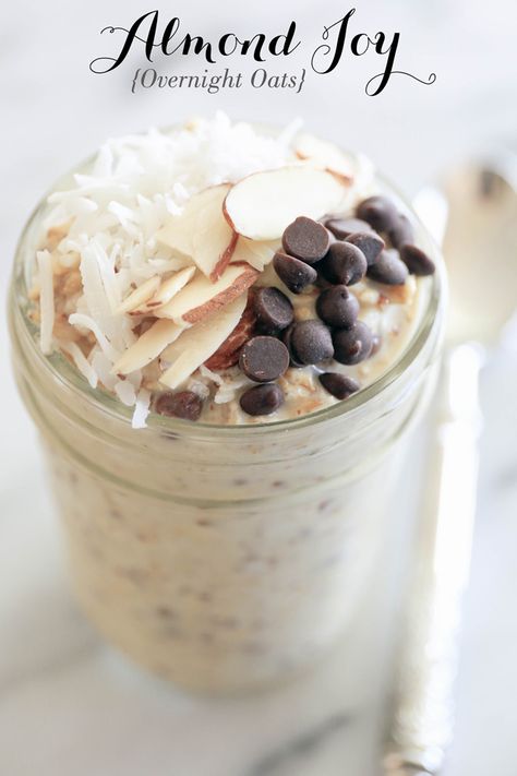 Almond Joy Overnight Oats, Cooking Websites, Best Overnight Oats Recipe, Overnight Oats Healthy, Overnight Oatmeal, Almond Joy, Rabbit Food, No Cooking, Overnight Oats Recipe