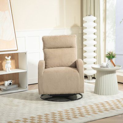 【Soft and comfortable】High-density sponge filling, full, good resilience, sitting comfort. Linen fabric, breathable and soft 【Simple and atmospheric design】Modern design and smooth lines make this rocking chair elegant and textured 【Simple Installation】It is very easy to install, the package comes with all accessories and clear instructions. Girls can also do it independently 【360 Degree Swivel Rocking Chair】With a sturdy metal base, it can easily support 360-degree swivel and rocking function, Rocking Chair For Nursery, Chair For Nursery, Nursery Seating, Modern Swivel Chair, Glider Rocking Chair, Swivel Rocking Chair, Swivel Glider Chair, Swivel Recliner Chairs, Swivel Recliner