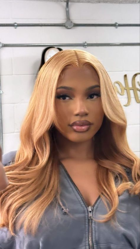 Highlight Weave, Golden Blonde Wig, Hairstyle Braided, Blonde Weave, Waterfall Braid Hairstyle, Graduation Hair, Radiate Confidence, Braid Hairstyle, Braided Hairstyle