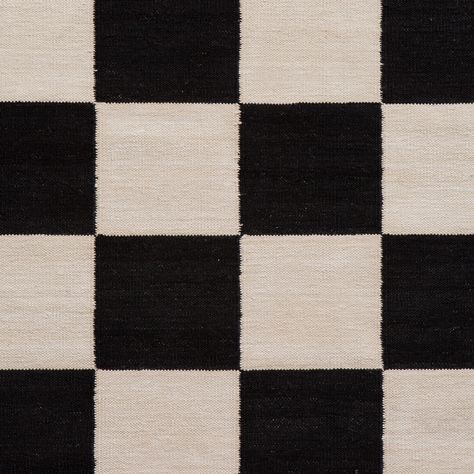 Maharam | Product | Rugs | Check 001 Black/Ecru Check Rug, Hella Jongerius, Alexander Girard, Dhurrie Rug, Modern Textiles, Cool Backgrounds Wallpapers, Dhurrie Rugs, Mood And Tone, Cool Backgrounds