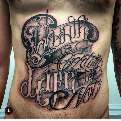 Lettering Tattoo by Big Meas #lettering #script #blackandgrey #BigMeas Big Meas Lettering, Letters For Tattoos, Calligraphy Tattoo Fonts, Lettering Tattoos, Chicanas Tattoo, Tattoo Fonts Cursive, Tattoo Lettering Design, Chicano Lettering, Family Tattoo Designs