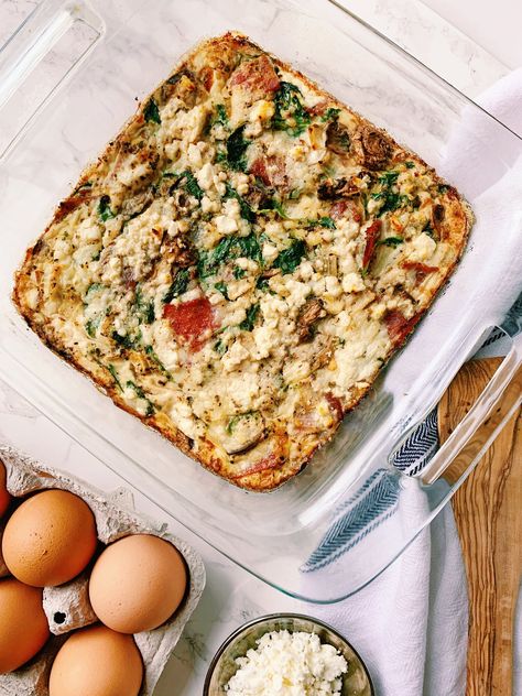 Egg White Oatmeal Bake, Egg White Casserole Breakfast, Bacon Egg Bake, Egg White Bake, 40 Days And 40 Nights, Egg White Oatmeal, Ground Turkey Casserole, Turkey Breakfast, Turkey Casserole