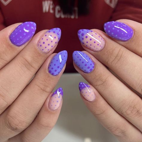 Jordyn Angel | purple polka dot 💜 luminary fill #luminarynailsystems #nailinspo #rigandco #handpaintednailart #nailart #boycottboringnails #purplenails … | Instagram Purple Dot Nails, Dots Nails Design, Purple Polka Dot Nails, Slay Nails, Angel Purple, Dot Nail Designs, Dot Nails, T Bo, Purple Nail Designs