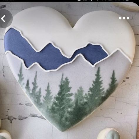 Camping Cookies, Box Recipes, Ski Decor, Iced Sugar Cookies, Winter Cookie, Tree Cookies, Roll Cookies, Pretty Cookies, Garden Pottery