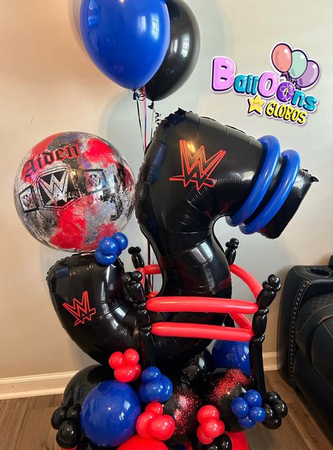 Wwe Balloon Arch, Number 7 Balloon Decoration, Wwe Birthday Party, Wwe Party, Wwe Birthday, Balloon Arrangements, Event Decoration, Paw Patrol Birthday, Balloon Bouquet