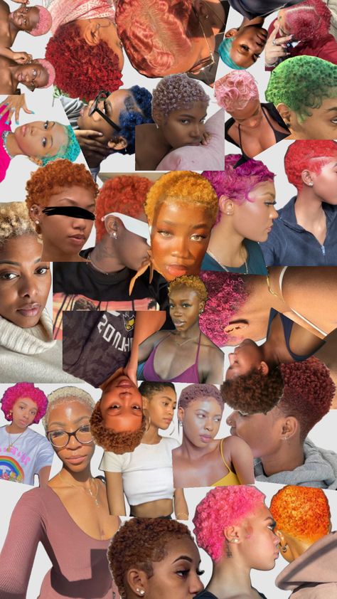 twa rainbow Dyed Twa, Tapered Twa Hairstyles, Big Chop Hairstyles, Tapered Twa, Twa Hairstyles, Finger Waves, Bald Heads, Big Chop, 4c Hairstyles