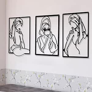 Metal Minimalist Abstract Woman Wall Art Line Drawing Wall Art Decor Single Line Female Home Hanging Wall Art Metal Minimalist, Line Drawing Wall Art, Drawing Wall Art, Abstract Metal Wall Art, Woman Wall Art, Decor For Kitchen, Drawing Wall, Abstract Woman, Art Line