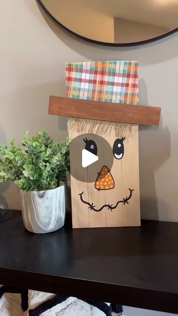 Rachael Clark on Instagram: "DIY Reversible Scarecrow/Snowman sign! All the materials I used came from @dollartree except the paint which i got from @walmart  . . . #diy #diycraft #dollartreediy #diydecor #falldecor #christmasdecor" Double Sided Snowman And Scarecrow, Snowman And Scarecrow Reversible, Fence Picket Scarecrow, Reversible Halloween And Christmas Sign, Reversible Scarecrow And Snowman, Reversible Scarecrow Snowman, How To Paint A Scarecrow, Scarecrow Crafts For Adults, Wood Scarecrow Diy