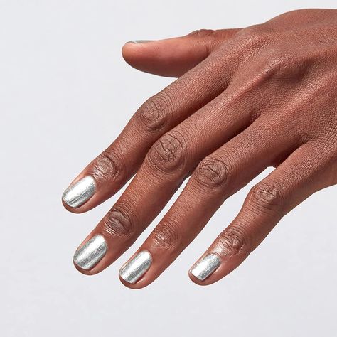 Go Big Or Go Chrome Opi, Opi Go Big Or Go Chrome, Silver Gel Nails, Nyc Xmas, Metallic Nail Colors, Men Nails, Opi Gel Nail Polish, Silver Nail Polish, Chrome Nail Polish