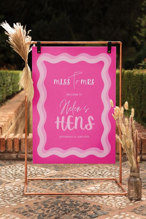 Hens Weekend, Pink Invite, Pink Invitation, Hen Weekend, Reading Diy, Image Font, Hens Party, Event Signage, Pink Invitations