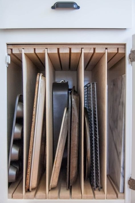 Post Image Hidden Cabinet, Kitchen Storage Hacks, Kitchen Storage Space, Kitchen Organization Diy, Apartment Organization, Diy Kitchen Storage, Cabinets Diy, Kitchen Storage Solutions, Kitchen Cabinet Organization