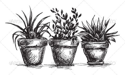 Set of Flower Pots  #GraphicRiver         Flower pots                     Created: 10 December 13                    Graphics Files Included:   JPG Image #Vector EPS                   Layered:   No                   Minimum Adobe CS Version:   CS             Tags      cactus #doodle #drawing #flowers #house plants #illustration #interior #isolated #leaves #monochrome #pots #set #sketch #vector Flower Pot Drawing, Plants Sketch, Sketch House, Plant Sketches, Tanaman Pot, Cactus Drawing, Trendy Plants, Applied Art, Purple Cow