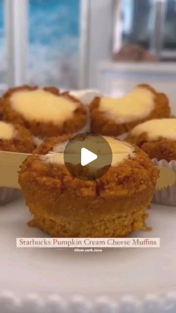 Keto/ Low Carb Dessert Recipes_ 👩‍🍳 on Instagram: "LOW CARB STARBUCKS PUMPKIN CREAM CHEESE MUFFINS! 🎃  All you need is: Almond flour Coconut flour Baking powder Sweetener Pumpkin purée Avocado oil Eggs Pumpkin pie spice Vanilla  Cream cheese frosting: Cream cheese Sweetener Vanilla Egg yolk - 👩‍🍳 You'll be getting Keto After 50 Desserts and 2 FREE Bonuses on This Page ONLY! Check out in bio .. 🔗  Keto After 50 Desserts Now it's finally possible to be on the keto diet without having to sacrifice our favorite desserts! Enjoy your healthy💪 life.   And do so conveniently over the age of 50 and beyond... Check my Bio 🔗  Follow 👉 @ketodessertbook 👈 Follow 👉 @ketodessertbook 👈 Credit~DM .  .  .  .  .  #ketodessertrecipes #lowcarbrecipes #glutetfree #ketomakesimple #lowcarblife #easyke Starbucks Pumpkin Cream Cheese Muffins, Frosting Cream Cheese, Coconut Flour Baking, Keto After 50, Low Carb Starbucks, Vanilla Cream Cheese, Vanilla Cream Cheese Frosting, Baking With Coconut Flour, Pumpkin Cream Cheese Muffins