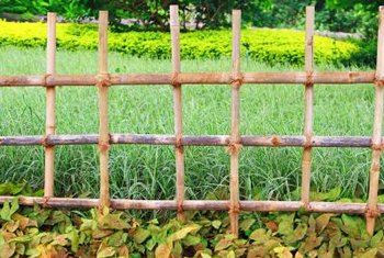 Dog Jumping Fence, Cheap Fencing, Dog Proof Fence, How To Landscape, Stone Fence, Fence Plants, Fencing Material, Types Of Fences, Bamboo Art