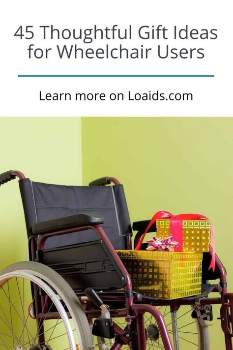 Looking for some gift ideas for your friend or loved ones in a wheelchair? Check our list of 45 thoughtful gift ideas for wheelchair users & pick the best ones! Wheelchair Basket, Wheelchair Storage, Wheelchair Hacks, Gift Ideas For Your Friend, Wheelchair Quotes, Adaptive Equipment, Thoughtful Gift Ideas, Therapy Lamp, Ideas For Friends