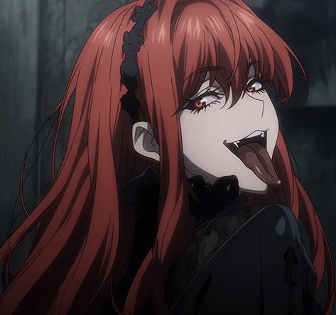 Vampire Anime Characters, Red Profile Picture, Red Profile, Emo Pfp, Vampire Girls, Cartoon Profile Pictures, Gothic Anime, Anime Monochrome, Cute Profile Pictures