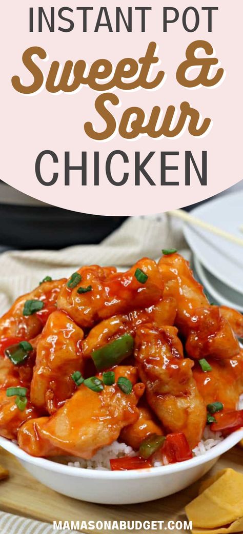 Instant Pot Sweet and Sour Chicken is Crispy Chicken and bell peppers all tossed in a sweet and sour sauce. Sweet Sour Chicken Instant Pot, Sweet N Sour Chicken Crock Pot, Instant Pot Sweet And Sour Chicken, Sweat And Sour Chicken, Chicken And Bell Peppers, Chicken Instant Pot Recipe, Chicken Instant Pot, Sweet And Sour Sauces, Sweet And Sour Chicken