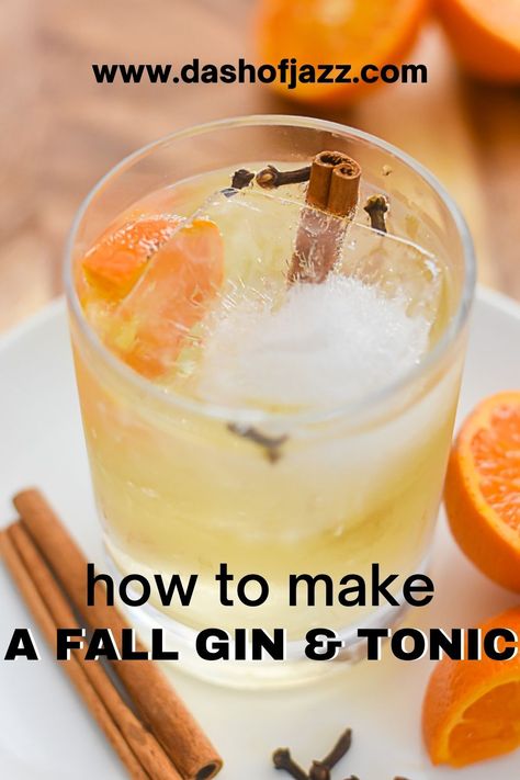 Gin Tonic Recipe, Gin Drink Recipes, Apple Cider Cocktail, Cocktail Gin, Citrus Cocktails, Tonic Recipe, Fall Cocktails Recipes, Fall Cocktail, Gin Recipes