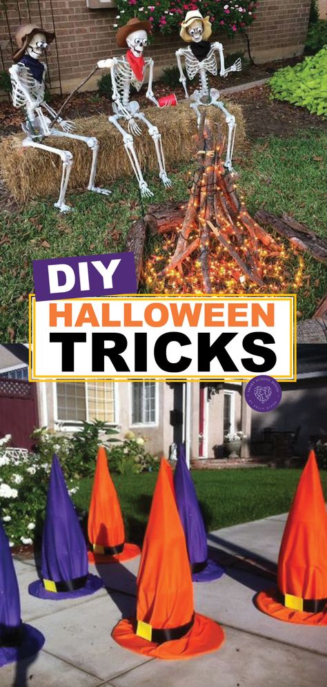 Outside Halloween Decorations, Decorating Hacks, Halloween Outside, Hallowen Ideas, Halloween And Fall, Diy Halloween Decor, Halloween Tattoo, Halloween Yard Decorations, Yard Decorations