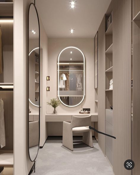 Master Closet Design Layout, Closet With Vanity, Walkin Closets Design, Master Remodel, Master Closet Design, Modern Design Ideas, Beauty Station, Walking Closet, Dream Closet Design