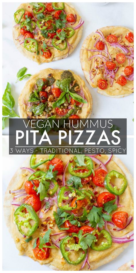 Food Witchcraft, Hummus And Pita Bread, Hummus Pizza, Pita Bread Pizza, Hummus Pita, Pretty Bowls, Spicy Hummus, Pita Pizza, Resep Pizza