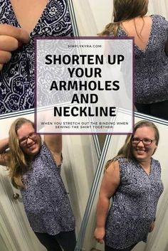 Have you ever stretched out the binding on your neck or armholes while you're sewing your shirt? Do you have a store-bought shirt where the neckline or armhole is too big? Here is how I shortened the armholes on my shirt and closed up the neckline so the shirt is still comfortably wearable. Sewing Alterations, Sew Ins, Beginner Sewing Projects Easy, Modern Moroccan, Techniques Couture, Altering Clothes, Small Sewing Projects, Diy Sewing Clothes, Sewing Lessons