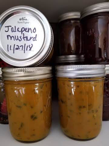 View photo Jalapeno Mustard Recipe, Hot Pepper Mustard Recipe, Pepper Mustard Recipe, Jalapeno Mustard, Canning Garden, Hot Pepper Recipes, Jalapeno Relish, Homemade Mustard, Easy Canning