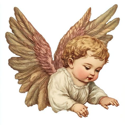 Cherub Illustration, Happy 2025, Angel Drawings, Collage Animation, Person Art, Angel Illustration, Angel Drawing, Angel Images, Vintage Christmas Images