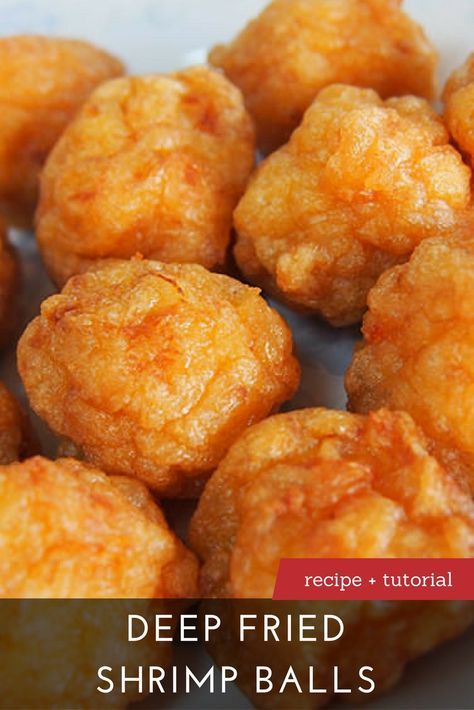 The Best Deep Fried Shrimp Balls Recipe | Learn to make Deep Fried Shrimp Balls with our recipe and step-by-step tutorial at DimSumCentral.com. Shrimp Balls Recipe, Fried Shrimp Balls, Shrimp Balls, Dim Sum Recipes, Shrimp Recipes Easy, Shrimp Dishes, Fried Shrimp, Balls Recipe, Croquettes