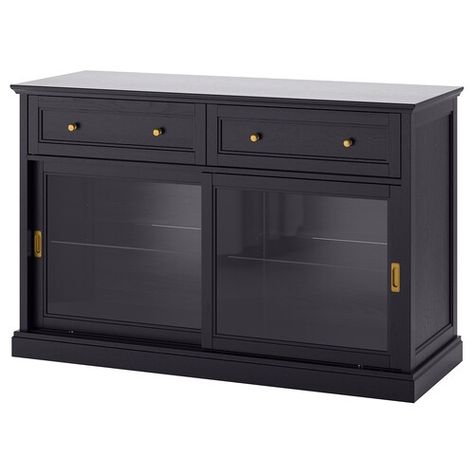 Sideboards & Buffet Tables - IKEA Ikea Sideboard, Sideboard Cabinet Modern, Kallax Shelf Unit, Ikea Finds, Black Cabinet, Plastic Foil, Plastic Edging, Side Board, Black Sideboard