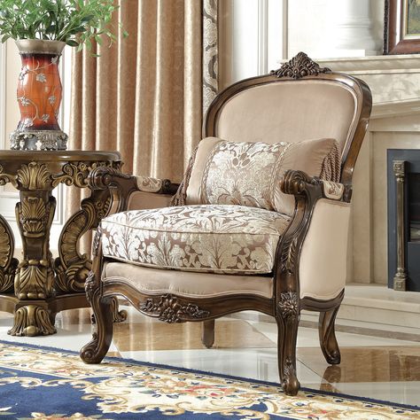 You'll love the Direct Marketplace 35" W Armchair at Wayfair - Great Deals on all products with Free Shipping on most stuff, even the big stuff. 3 Piece Living Room Set, Fabric Frame, Chic Spaces, Ornate Furniture, Stylish Living Room, Living Room Set, Accent Chairs For Living Room, Formal Living Rooms, Formal Living