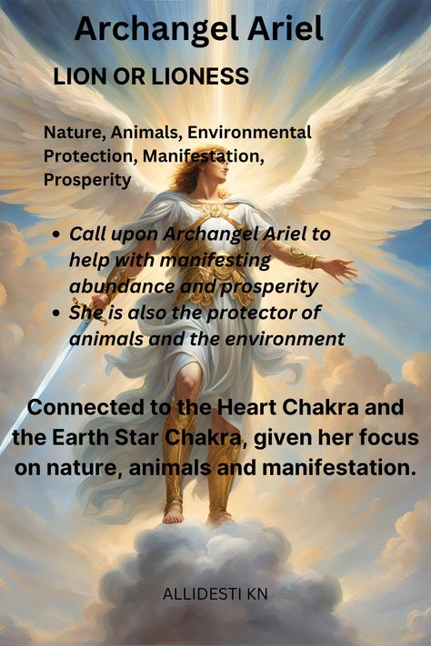 Archangel Ariel helps us to connect with the natural world and manifest our dreams. She is also the protector of animals and environment. #archangelariel #nature #animals #environmentprotection #manifestation #prosperity #abundance Archangel Ariel, Arch Angels, Spiritually Connected, Celestial Beings, Archangel Uriel, Archangel Prayers, Spiritual Work, Witch Quotes, Angel Oracle Cards