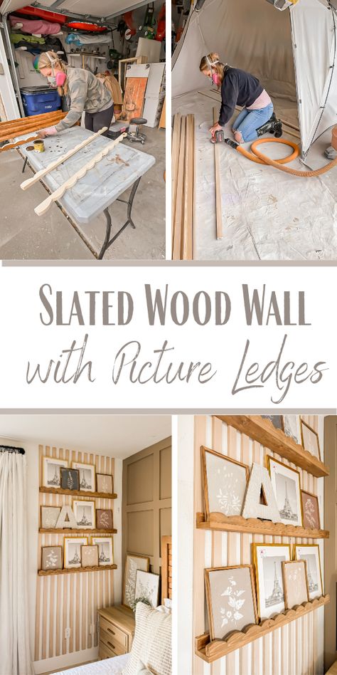 One Room Challenge (Week 4): Slated Accent Wall with Picture Ledges Picture Ledges Diy, Board And Batten With Picture Ledge, Enchanted Forest Nursery, Picture Ledges, Wall Ledge, Accent Wall Paint, Focal Wall, Kid Bedroom, Picture Ledge