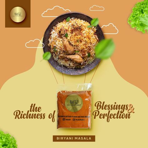 Flour Social Media Post, Spices Social Media Post, Biryani Social Media Post, Bhel Recipe, Tandoori Paste, Food Essentials, Food Graphics, Social Media Branding Design, Creative Interior