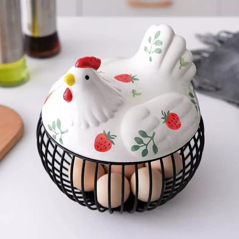 38% OFF on Farmhouse Style Round Egg Storage Basket/Decorative Kitchen Storage Baskets To shop Now click on the link in Bio Grab more awesome Deals here :-👇 https://www.instagram.com/fatafatdealss/ 👉 Share this Channel Joining Link for Daily Update:- 👉 https://bit.ly/FatafatDeals #amazonfinds #amazonhomefinds #amazonkitchenfinds #egg #eggbasket #amazonhomedecor #homedecor #shopping #trending #ınstahome How To Make A Ceramic Egg Holder, Countertop Egg Holder, Metal Egg Holder, 3d Printed Egg Holder, Cute Egg Holder, Chicken Egg Basket, Kitchen Basket Storage, Ceramic Chicken, Egg Storage