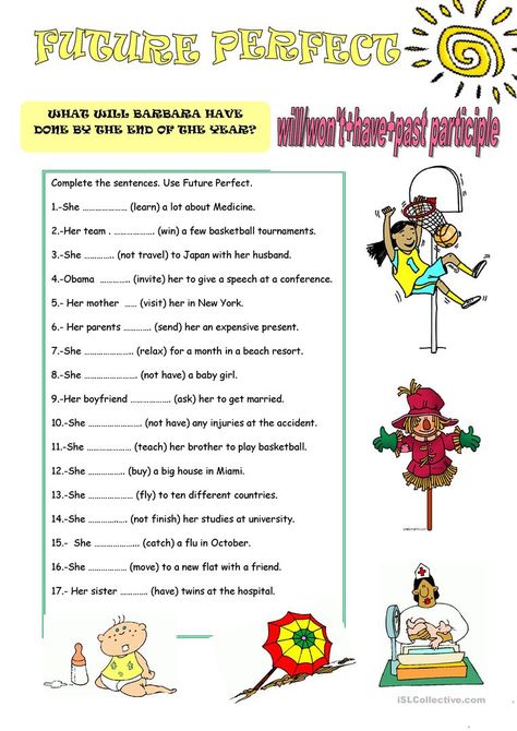 FUTURE PERFECT - English ESL Worksheets for distance learning and physical classrooms English Grammar Quiz, English Grammar Tenses, Esl Teaching Resources, Grammar Quiz, Perfect Tense, Subject And Predicate, Verb Tenses, English Teaching, Future Perfect