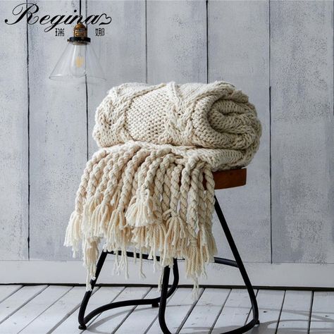 chunky knit blanket,super soft and cozy home decor Ivory Throw Blanket, Beige Blanket, Tassel Blankets, Chunky Knit Throw Blanket, Sofa Throws, Cable Knit Throw, Chunky Knit Throw, Winter Blankets, Acrylic Fiber