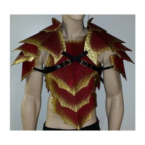 Leather Armor Gothic Dragon Scale chest back shoulders ($500) ❤ liked on Polyvore featuring bags, handbags, shoulder bags, leather shoulder bag, brown leather purse, leather handbags, real leather shoulder bags and brown purse Dragon Scale Armor, Armadura Cosplay, Armor Cosplay, Dragons Love Tacos, Leather Gauntlet, Gothic Dragon, Dragon Mask, Dragon Armor, Larp Armor