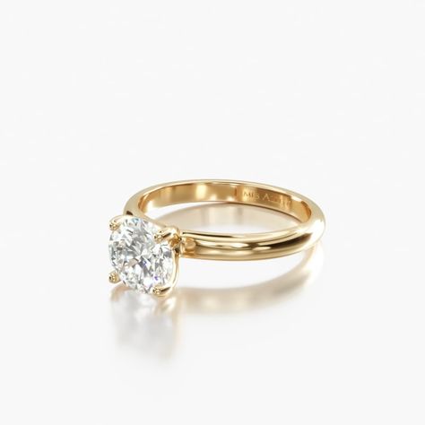 Pave Basket Engagement Ring, Classy Engagement Ring Gold, Basket Engagement Ring, Halo Solitaire Engagement Ring, Classy Engagement Ring, Rings Solitaire, Prong Engagement Rings, Round Solitaire Engagement Ring, Solitaire Rings