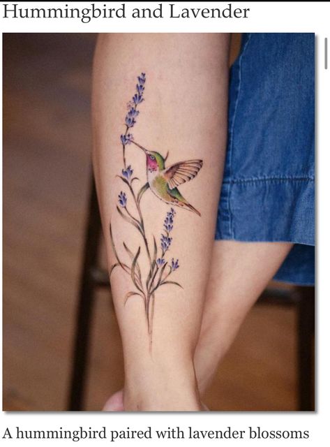 Hummingbird And Lavender Tattoo, Butterfly On Lavender Tattoo, Lavender Butterfly Tattoo, Lavender And Butterfly Tattoo, Hummingbird Flower Tattoos, Hummingbird Tattoos, Small Hummingbird Tattoo, Places For Tattoos, Meaning Art