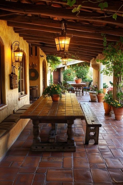 Spanish Patio Ideas, Best Greige Paint, Best Greige, Outdoor Patio Ideas Backyards, Dream House Garden, Backyard Covered Patios, Spanish Style Architecture, Patio Decor Ideas, Greige Paint Colors