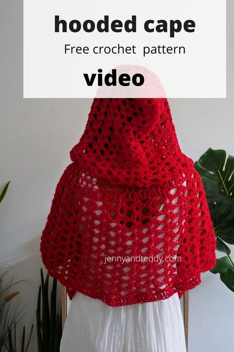 Caplet Pattern Crochet Free, Crochet Hooded Cloak Pattern Free, Free Crochet Cape Patterns, Crochet Hooded Capelet, Hooded Shawl Crochet Pattern, Crochet Cloak Pattern Free, Crochet Hooded Cape, Crochet Cape Pattern Free, Kids Cape Pattern