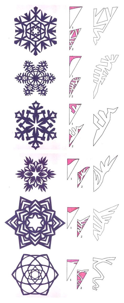 Simple Snowflake Patterns, Diy Paper Snowflakes Pattern, Paper Snowflake Designs, Paper Snowflake Template, Paper Snowflake Patterns, Paper Snowflakes Diy, Winter Diy Crafts, Christmas Decorations Diy Crafts, Snowflake Patterns