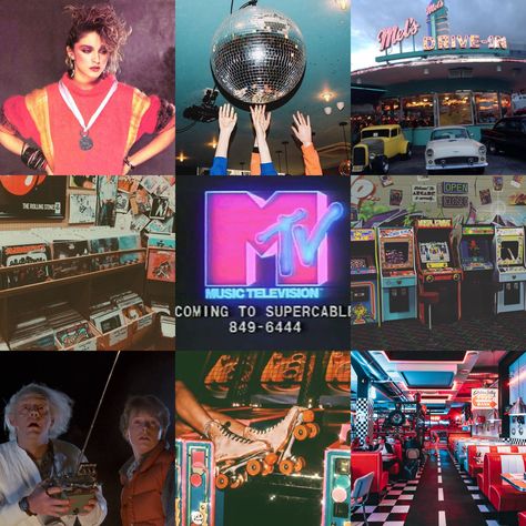 80s Mood Board, 80s Aesthetic Vintage, Mtv Aesthetic, 1980 Aesthetic, 80s Aesthetic Retro, 80s Aesthetic Wallpaper, Rolling Stones Music, 80’s Aesthetic, Cinema Party