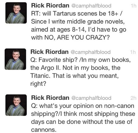 Rick Riordan tweets Uncle Rick Tweets, Rick Riordan Tweets, Pjo Tweets, Rick Riordan Series, Magnus Chase, Percy Jackson Memes, Kane Chronicles, The Heroes Of Olympus, Percy Jackson Books